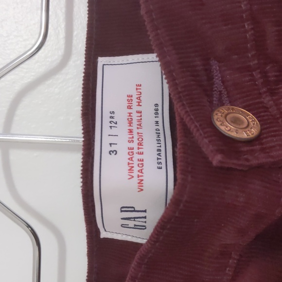 Gap maroon/wine color corduroy jeans - Picture 2 of 2